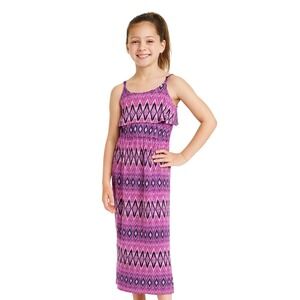 Miss Understood Girls Purple Diamond Print Maxi Dress Small‎ Sleeveless Summer